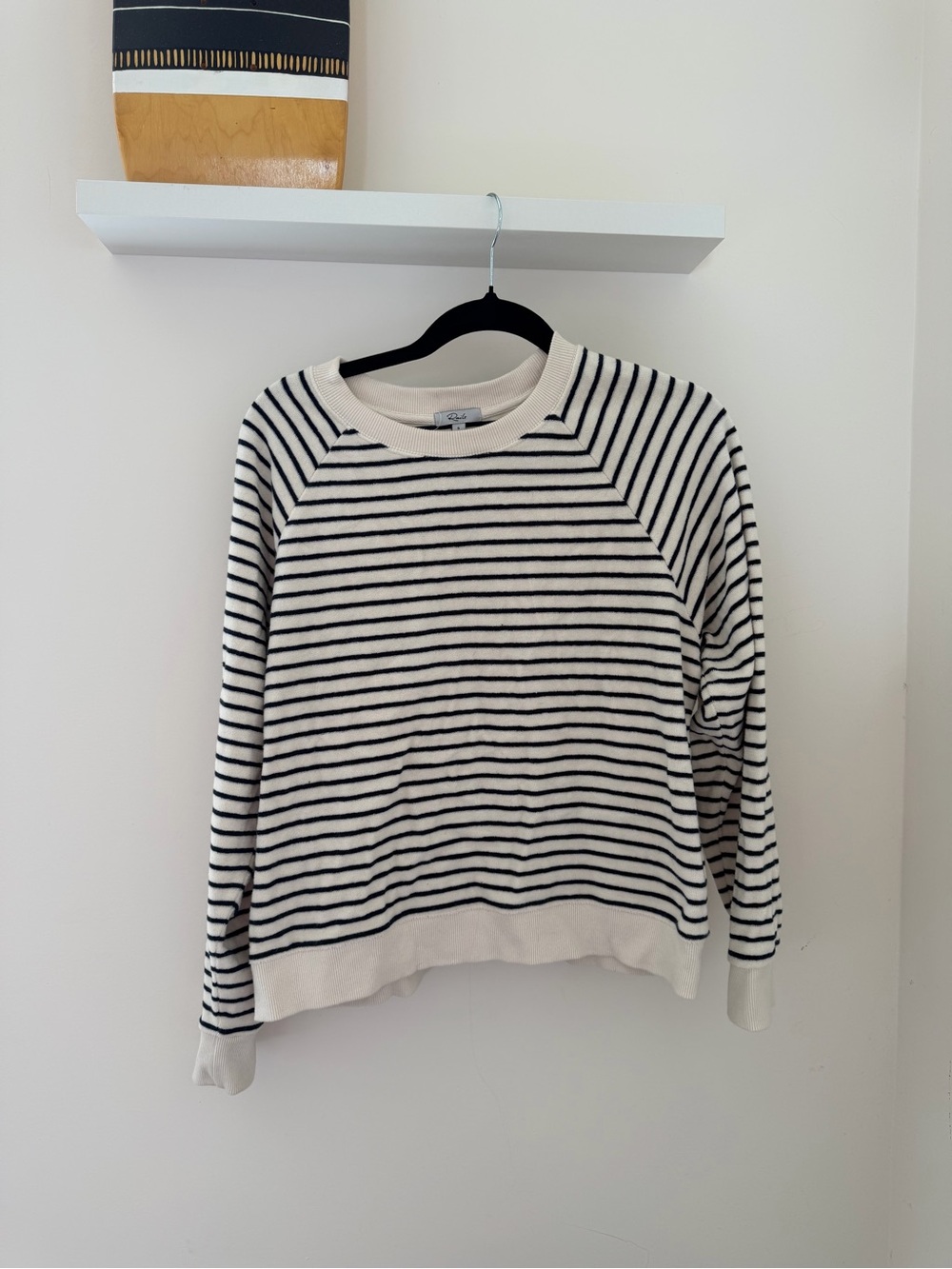 Rails Black & Cream Striped Crewneck Sweater & Short Set